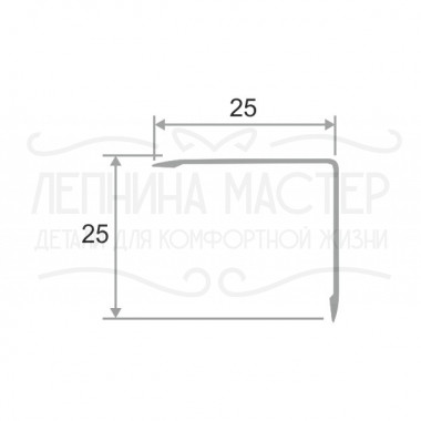 Алюминиевый анодированный уголок без отверстий ПН-25х25мм серебро/глянец 2,7 м. &mdash; Лепнина-Мастер