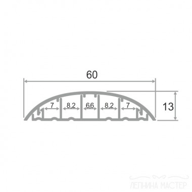 Алюминиевый порог с кабель-каналом ПО-62 серебро/мат 2,7 м.(для кабелей и проводов) &mdash; Лепнина-Мастер