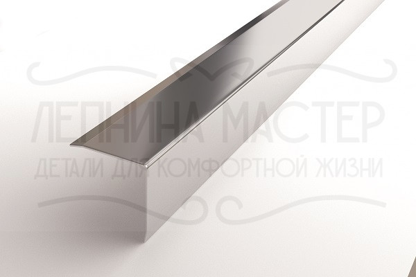 Защитный Уголок AISI 304 из нержавеющей стали 20х20мм 2.7м SAO12-20W полированный серебро глянец фото 1 &mdash; Лепнина-Мастер